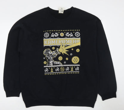 Kamehameha Mens Blue Cotton Pullover Sweatshirt Size L - Anime