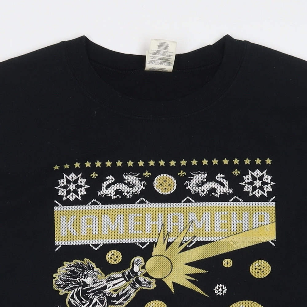 Kamehameha Mens Blue Cotton Pullover Sweatshirt Size L - Anime