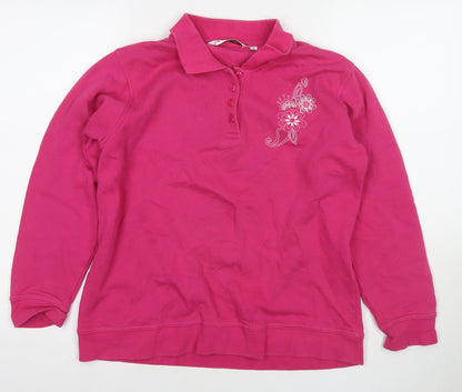 Womens UK Size 14 EWM Pink Pullover Sweatshirt