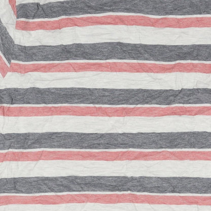 EWM Mens Multicoloured Striped Cotton Polo Size M Collared Pullover