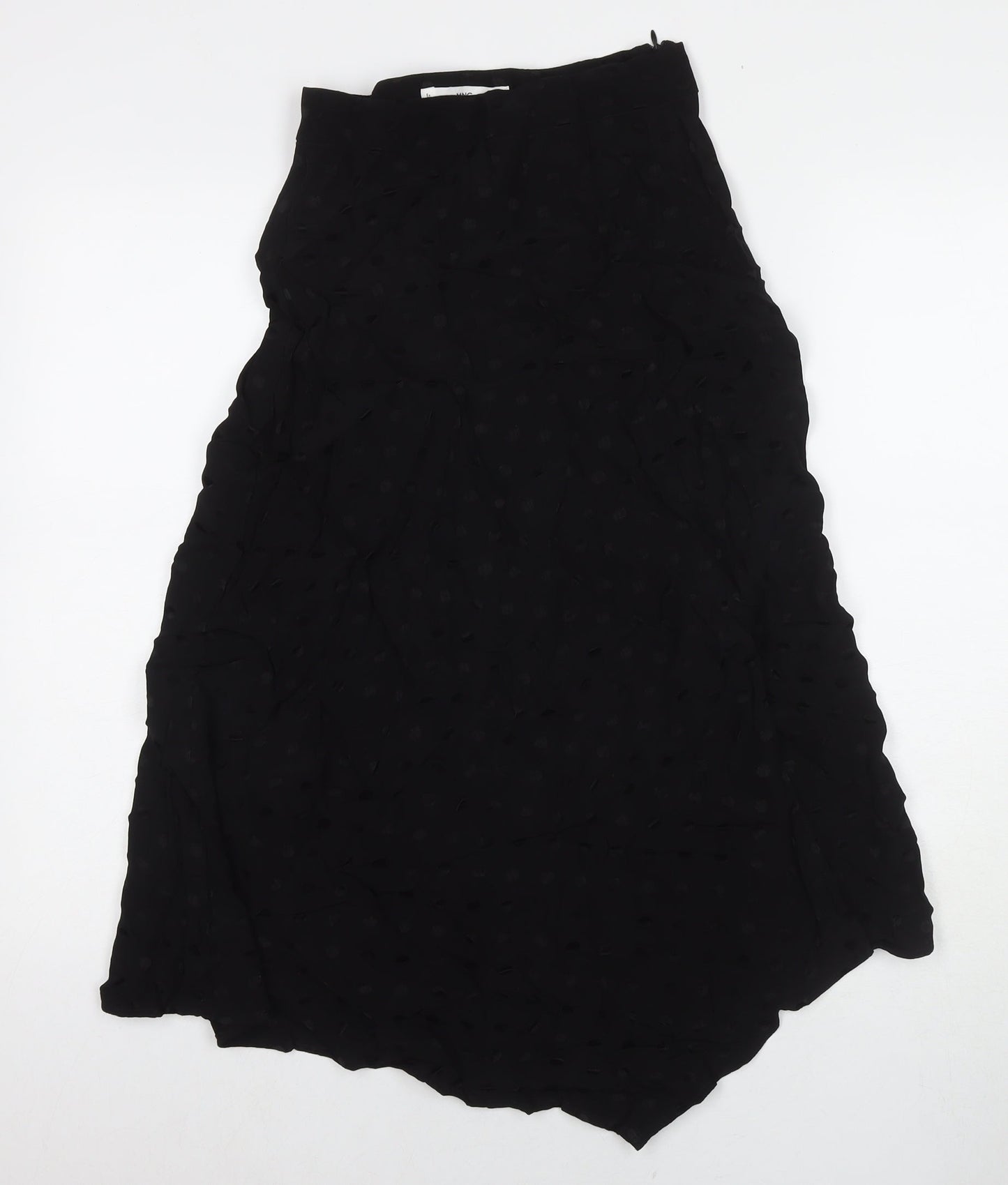 Mango Womens Black Polka Dot Viscose A-Line Skirt Size XS Zip