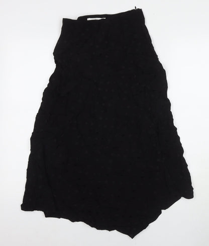 Mango Womens Black Polka Dot Viscose A-Line Skirt Size XS Zip