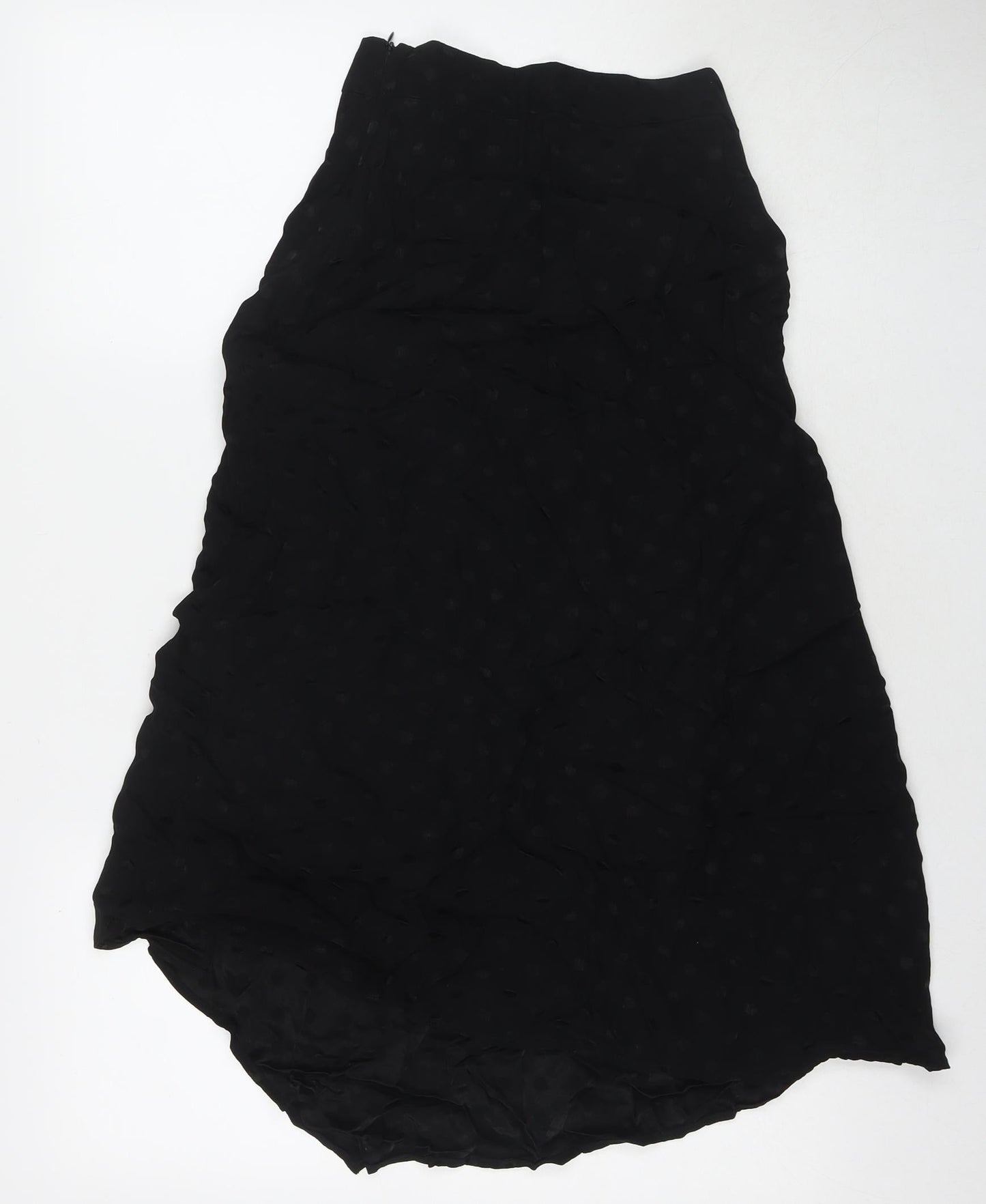 Mango Womens Black Polka Dot Viscose A-Line Skirt Size XS Zip