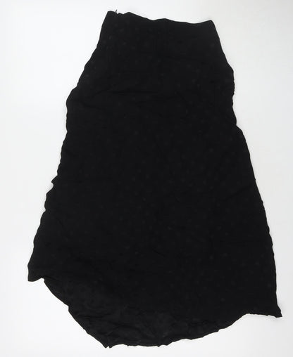 Mango Womens Black Polka Dot Viscose A-Line Skirt Size XS Zip