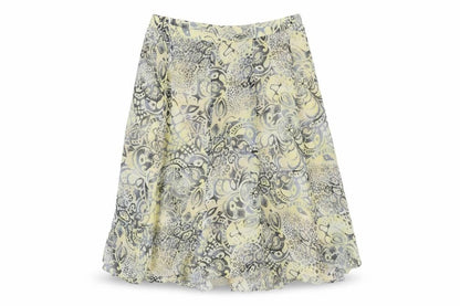Cavida Womens Yellow Geometric Viscose Maxi Skirt Size 28 Zip