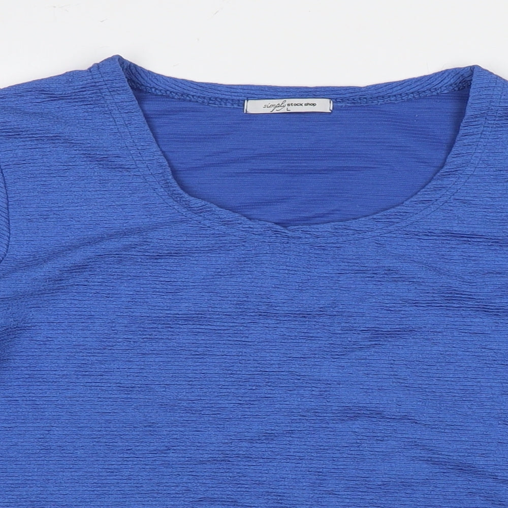 Womens UK Size L Stock Shop Blue Basic Blouse