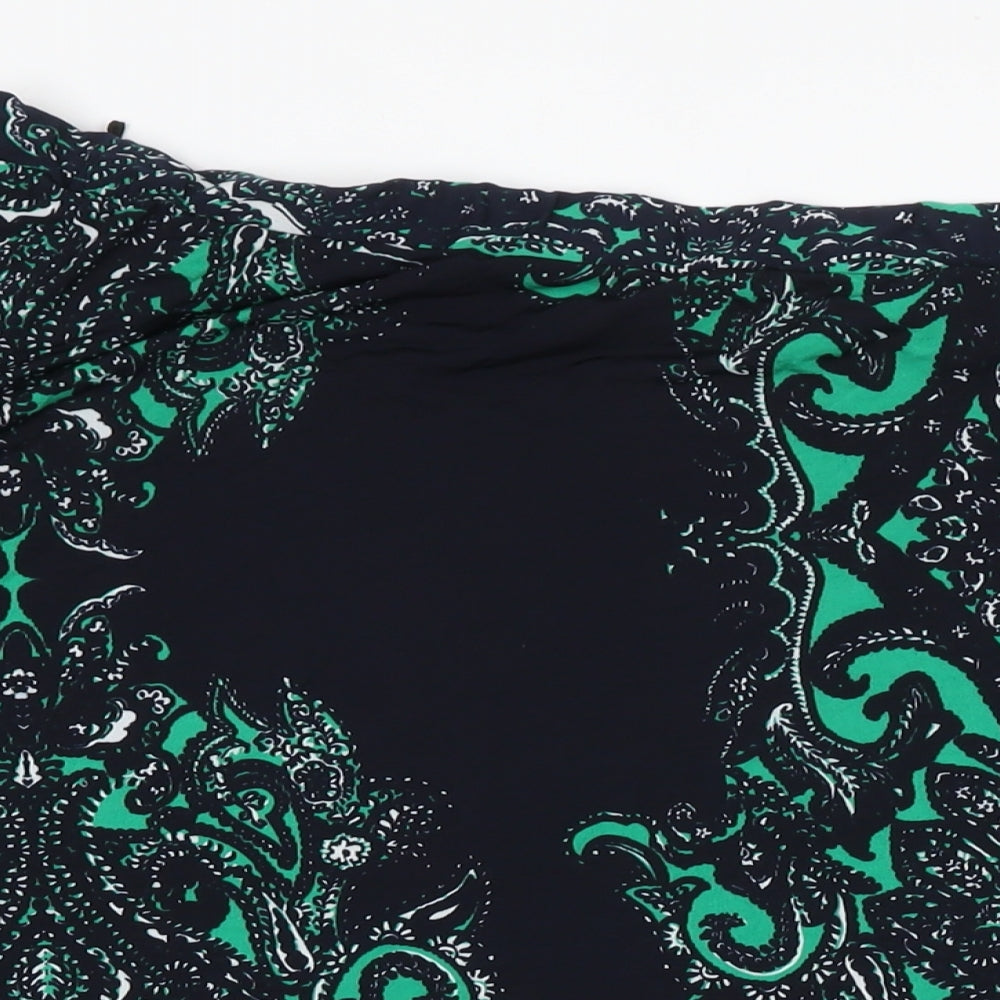 Nightingales Womens Black Geometric Polyester A-Line Skirt Size 28