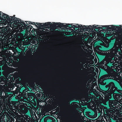 Nightingales Womens Black Geometric Polyester A-Line Skirt Size 28