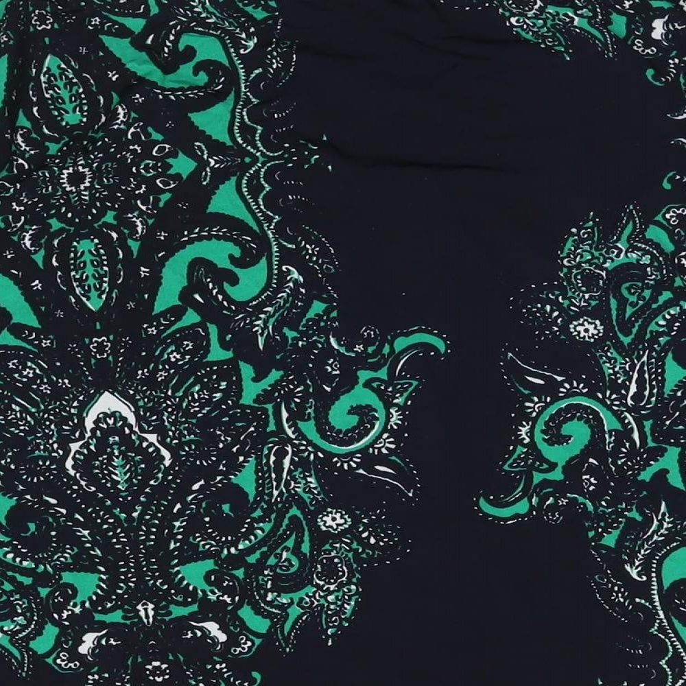 Nightingales Womens Black Geometric Polyester A-Line Skirt Size 28