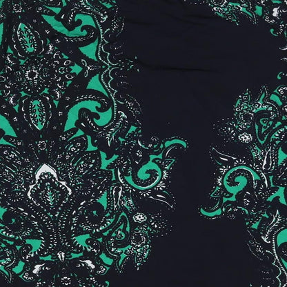 Nightingales Womens Black Geometric Polyester A-Line Skirt Size 28