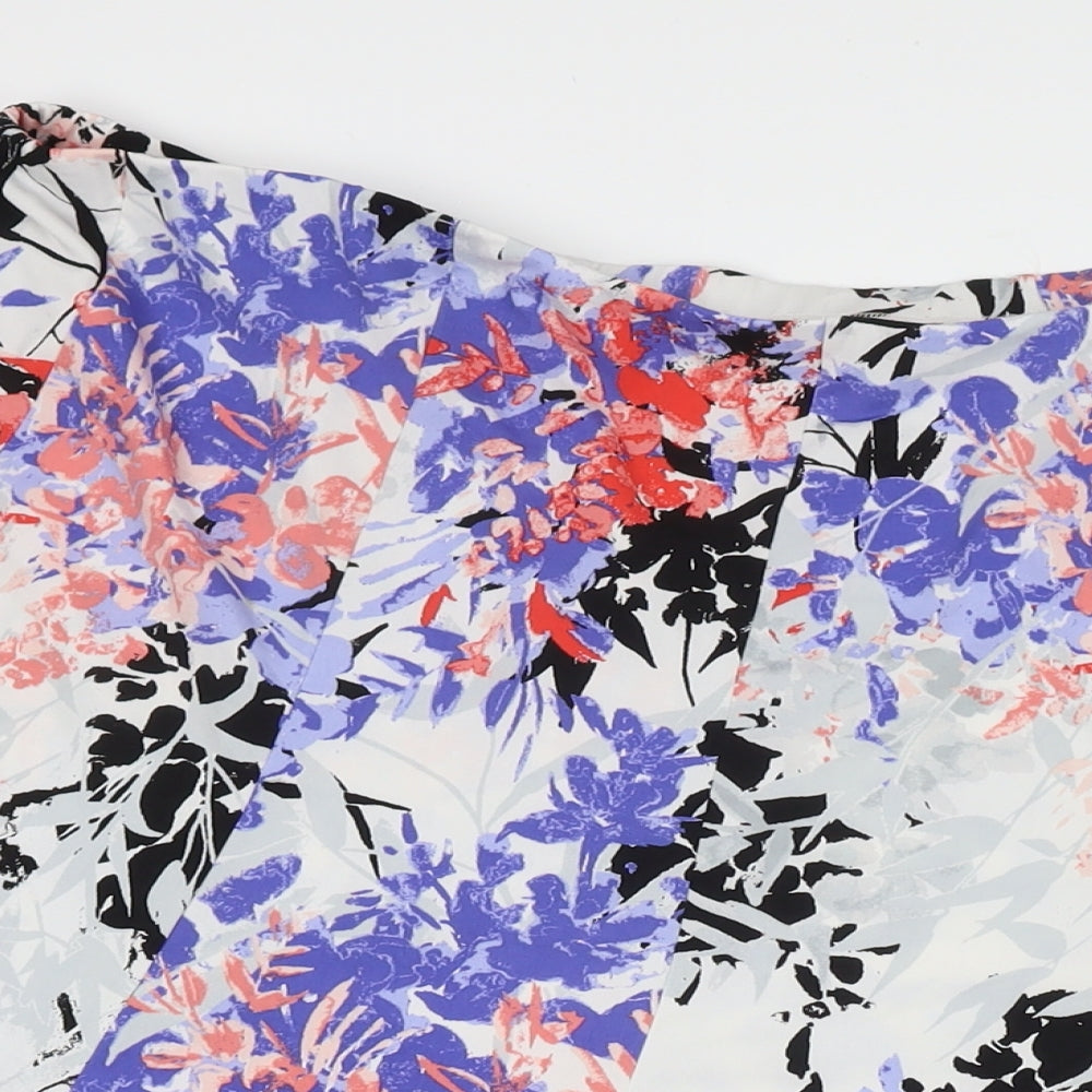 Nightingales Womens Multicoloured Floral Polyester A-Line Skirt Size 28
