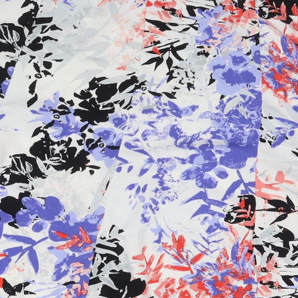 Nightingales Womens Multicoloured Floral Polyester A-Line Skirt Size 28