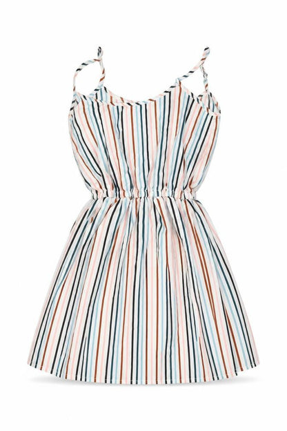 Boohoo Womens Multicoloured Striped Polyester Mini Size 8 Square Neck Pullover
