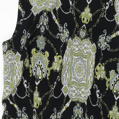 Dorothy Perkins Womens Multicoloured Geometric Polyester Sheath Size 14 Round Neck Zip