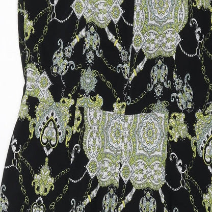 Dorothy Perkins Womens Multicoloured Geometric Polyester Sheath Size 14 Round Neck Zip