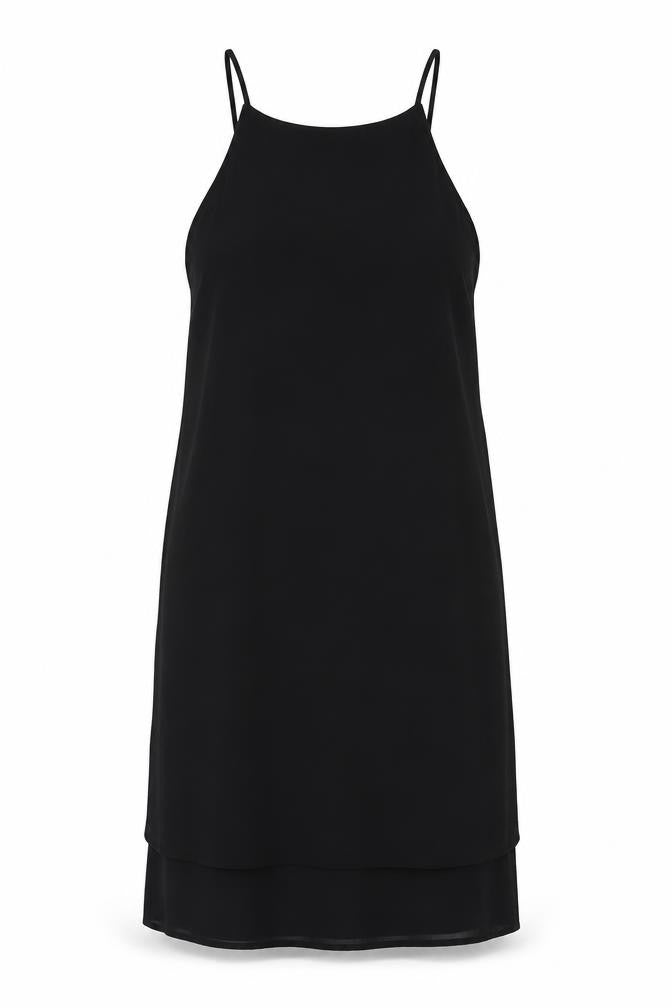 Monteau Womens Black Polyester Tank Dress Size S Round Neck Pullover