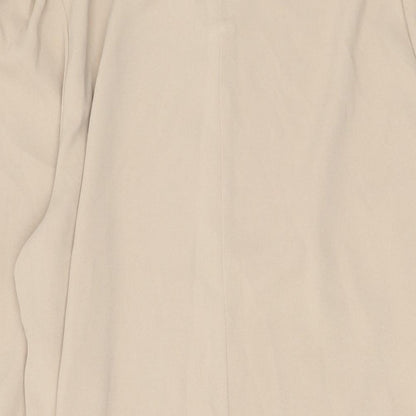 VERO MODA Womens Beige Polyester A-Line Size XL Crew Neck Zip