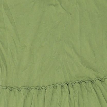 New Look Womens Green Cotton A-Line Size 12 Round Neck Pullover