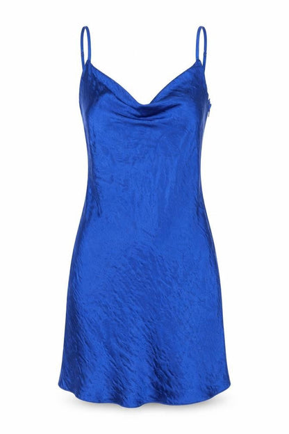 Nasty Gal Womens Blue Polyester Mini Size 6 Cowl Neck Zip