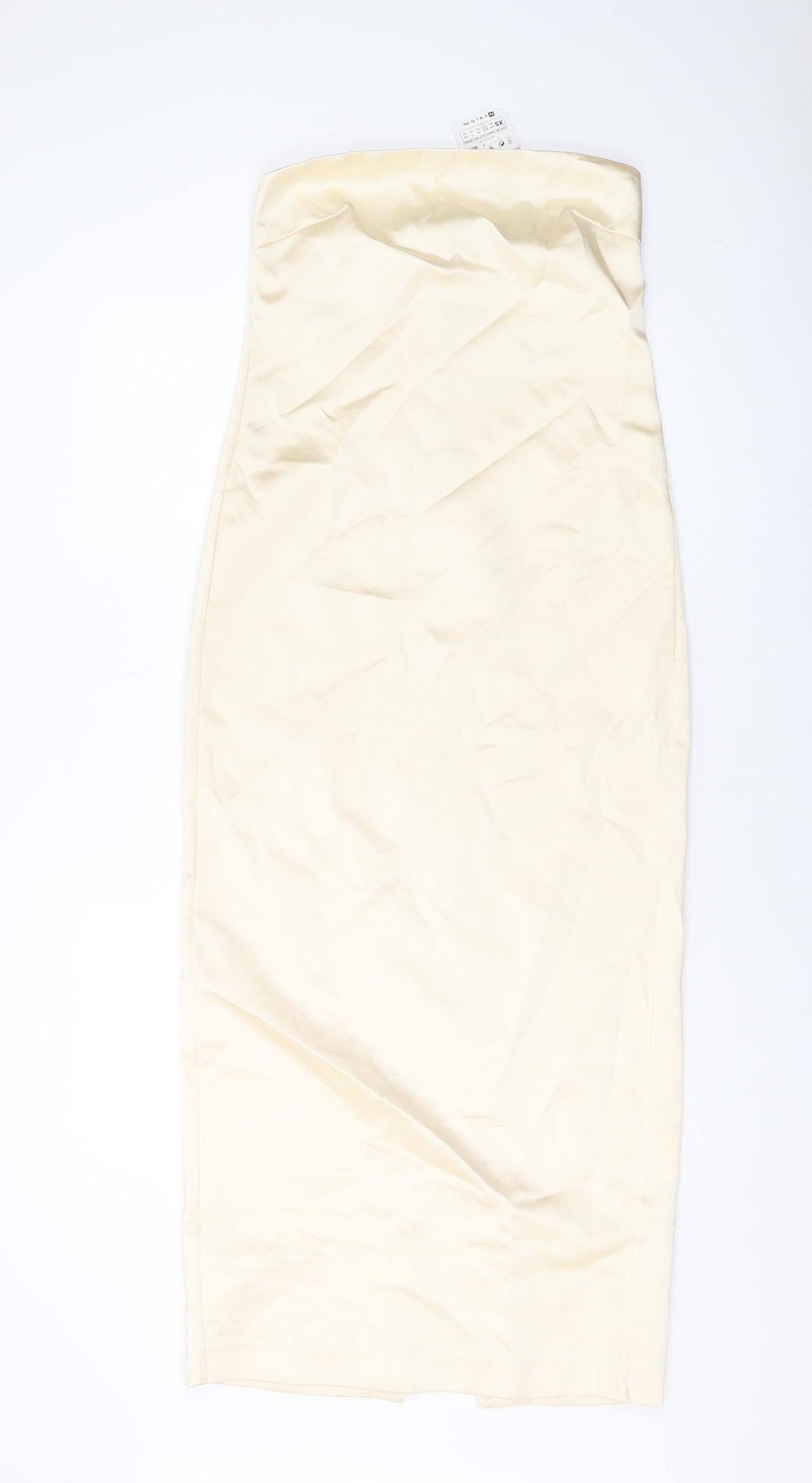 Zara Womens Beige Polyester A-Line Size XS Square Neck Zip