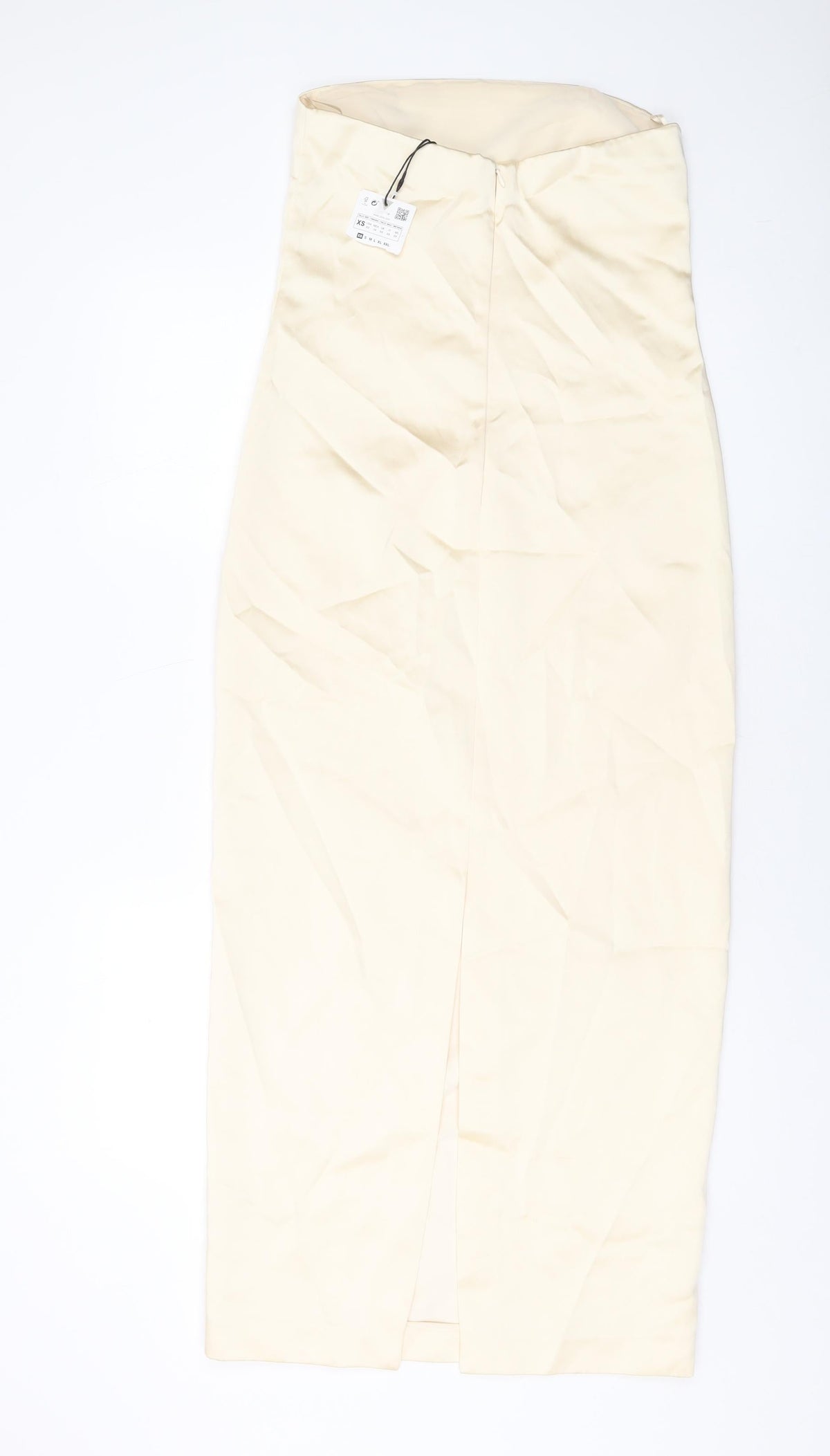 Zara Womens Beige Polyester A-Line Size XS Square Neck Zip