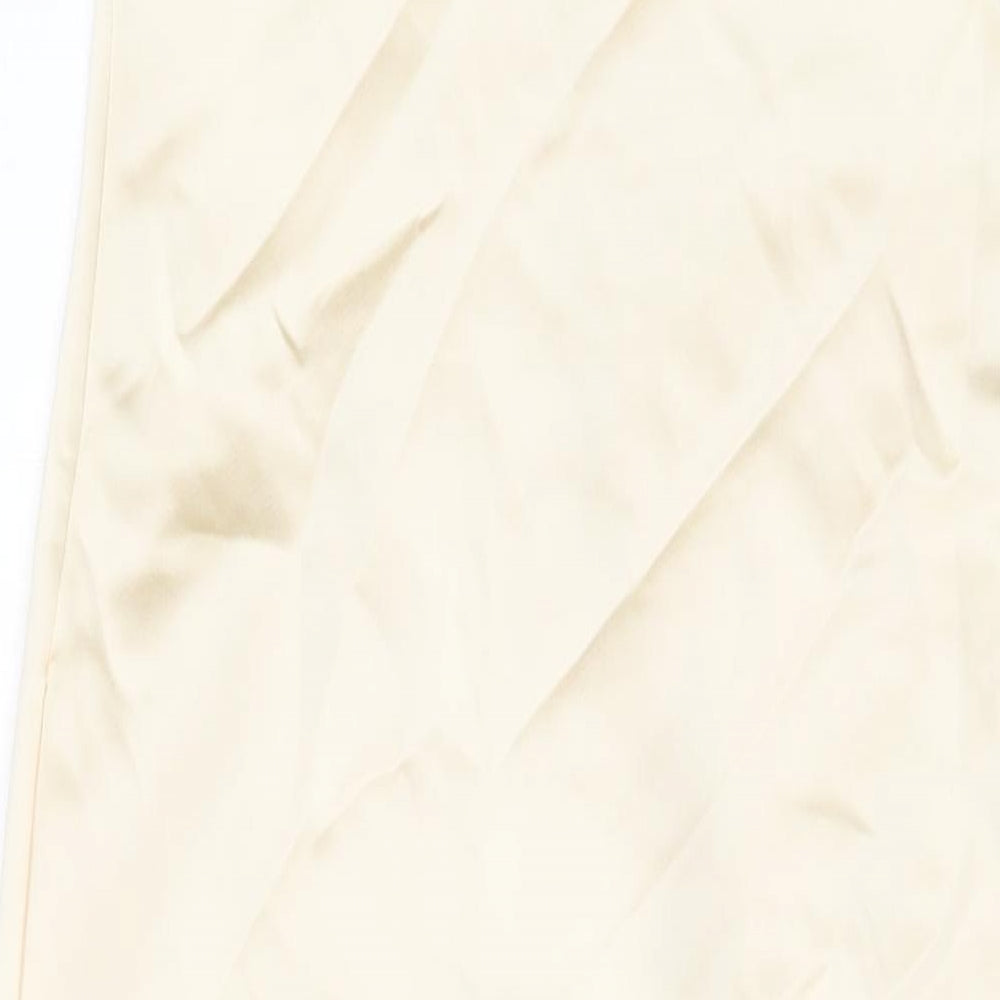 Zara Womens Beige Polyester A-Line Size XS Square Neck Zip