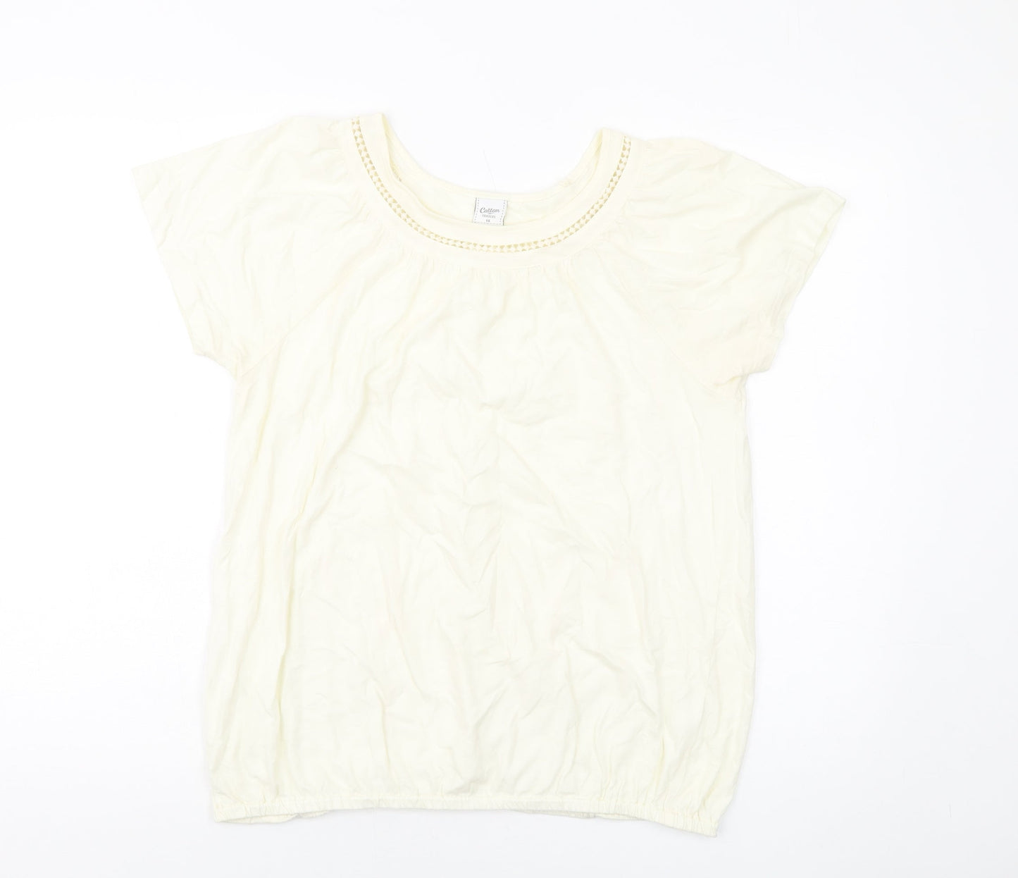 Womens UK Size 14 Cotton Traders Orange Basic T-Shirt