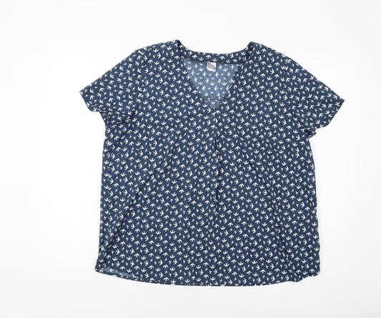 Womens UK Size 18 H&M Blue Basic Blouse