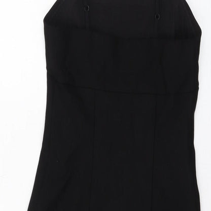 Silence + Noise Womens Black Viscose Mini Size XS Square Neck Pullover