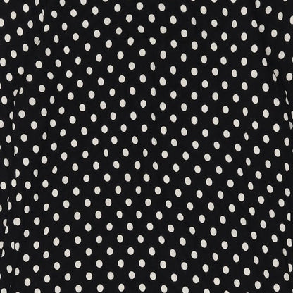 Dorothy Perkins Womens Black Polka Dot Viscose A-Line Size 14 Collared Button