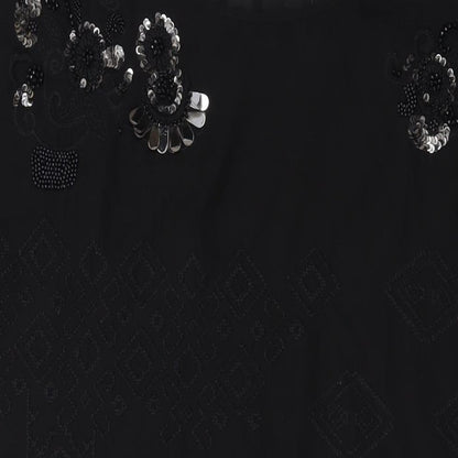 Marks and Spencer Womens Black Polyester Tank Dress Size 12 Round Neck Pullover