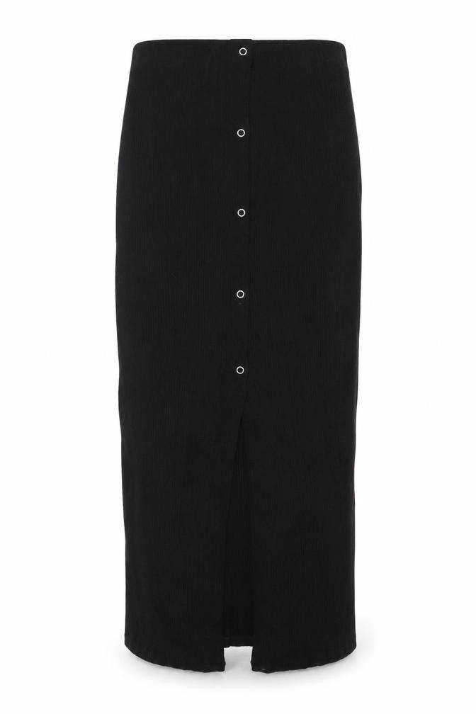 Front view of Asoso women’s black polyester straight & pencil skirt, size UK 8