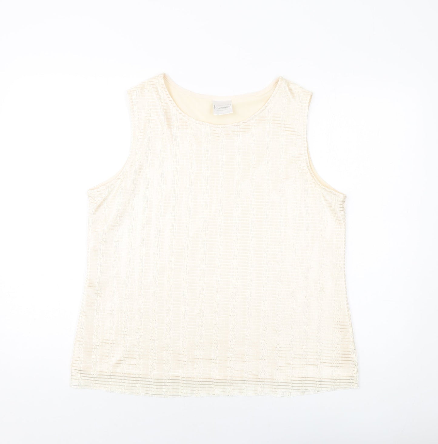 Womens UK Size 16 Classic Beige Basic Tank