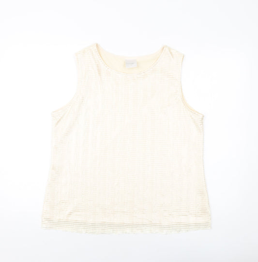 Womens UK Size 16 Classic Beige Basic Tank
