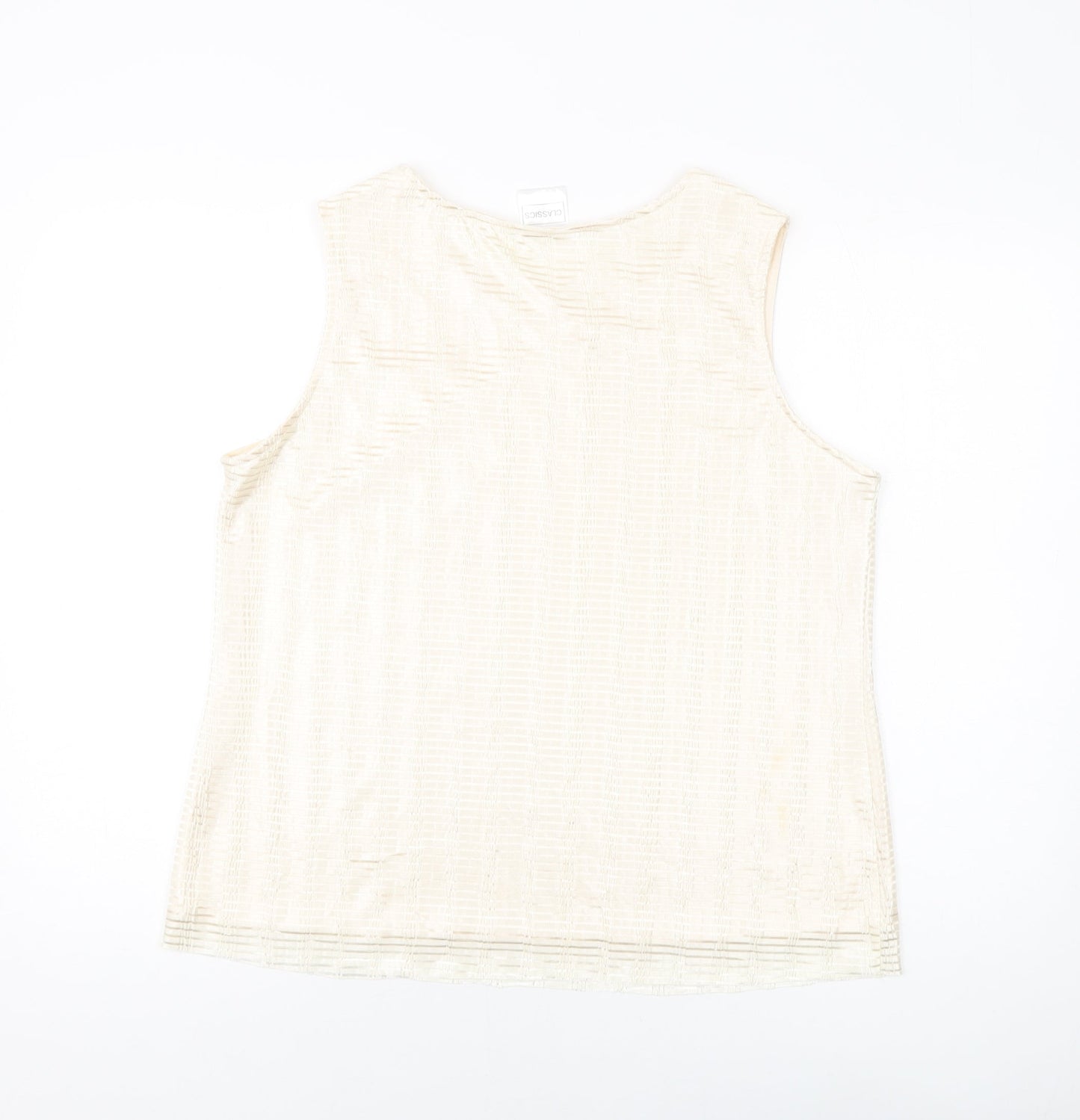 Womens UK Size 16 Classic Beige Basic Tank