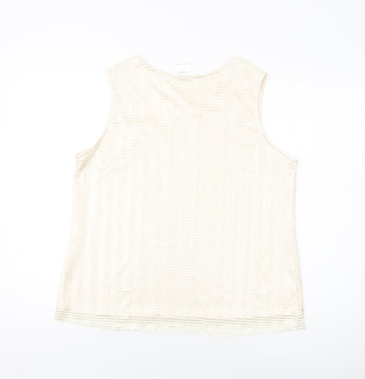 Womens UK Size 16 Classic Beige Basic Tank