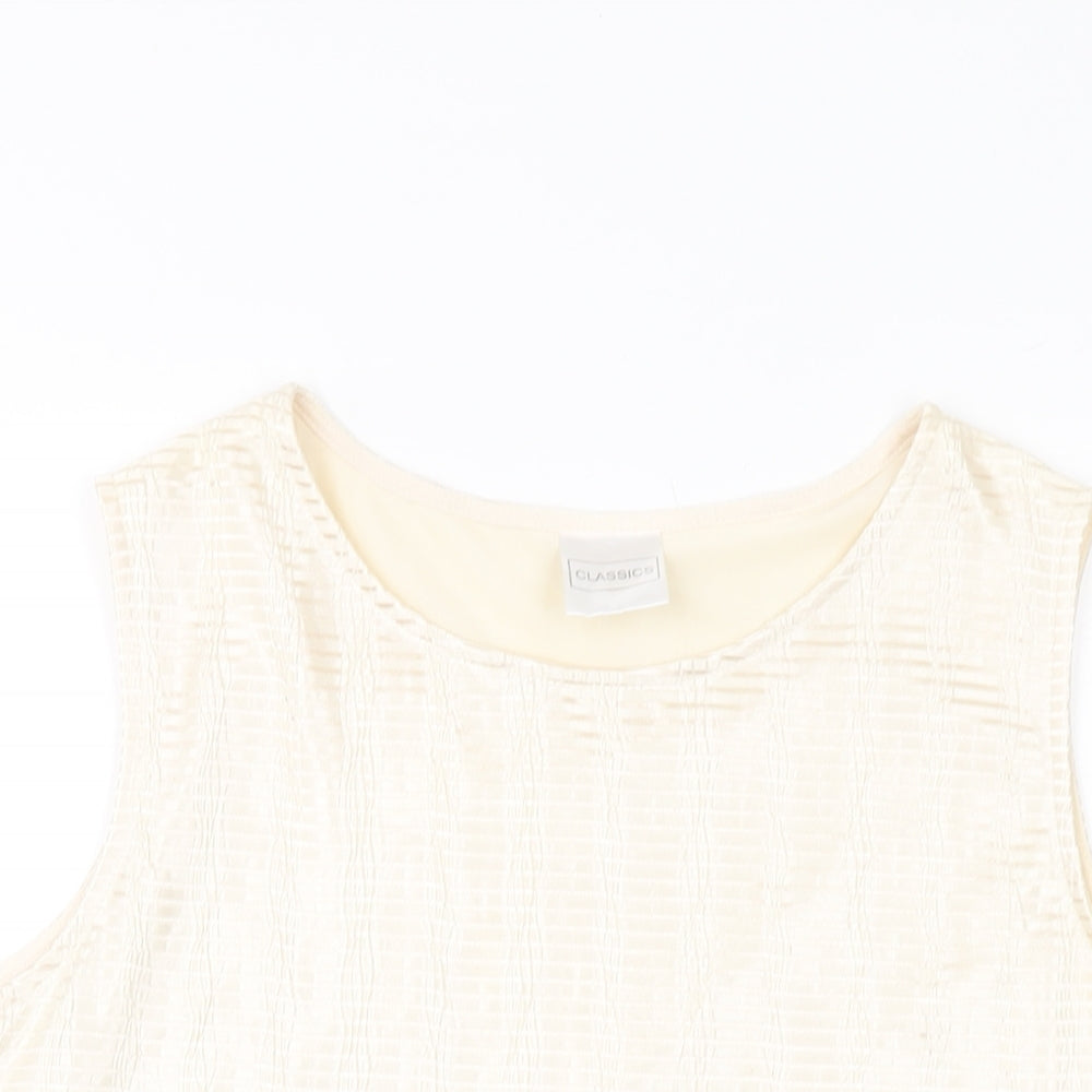 Womens UK Size 16 Classic Beige Basic Tank