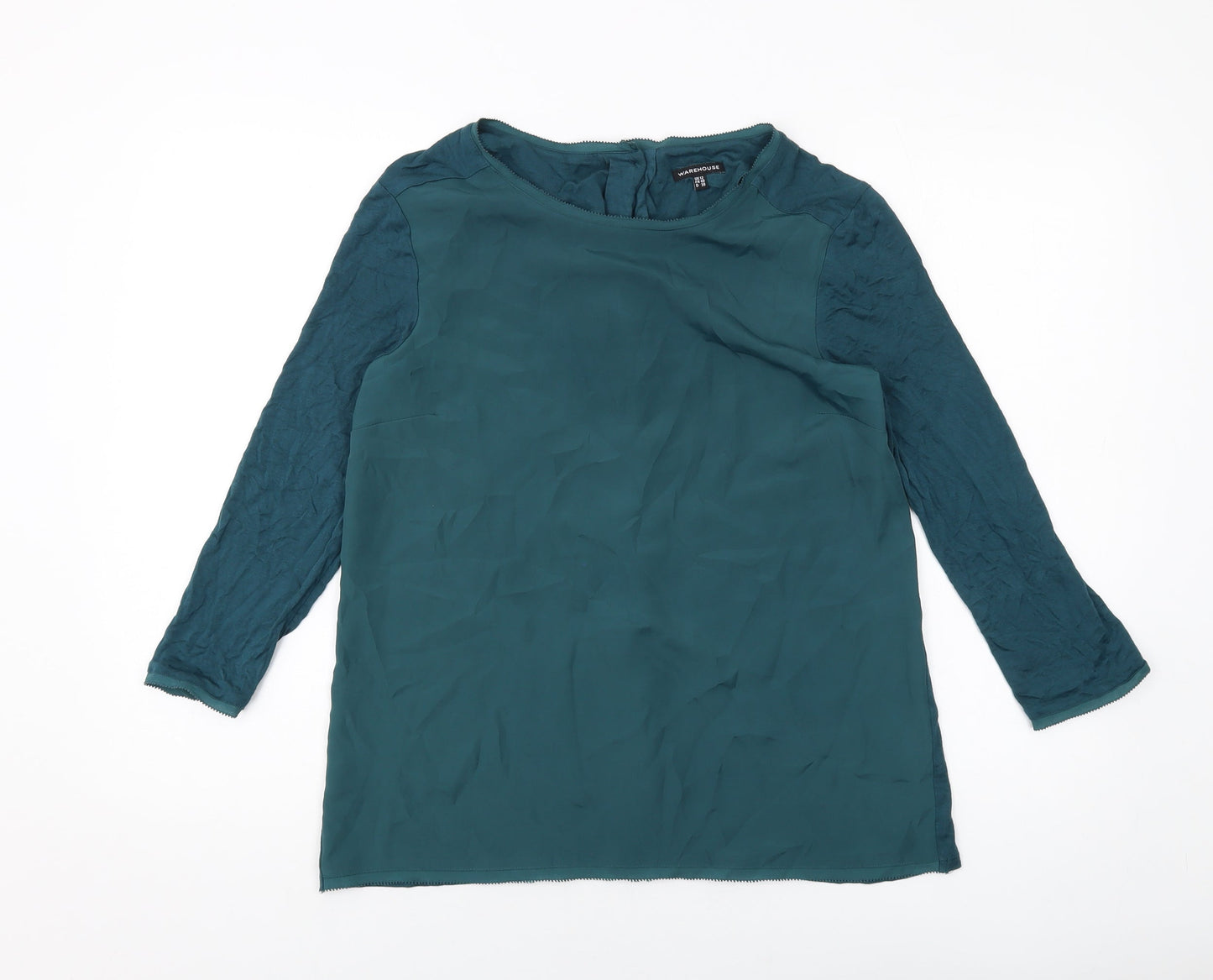 Womens UK Size 12 Warehouse Green Basic Blouse