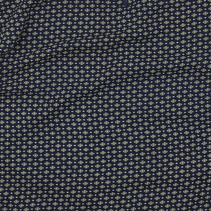 VERO MODA Womens Blue Geometric Polyester Basic Blouse Size M Round Neck