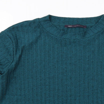 Womens UK Size 18 Marks and Spencer Green Basic T-Shirt