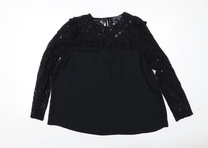 Womens UK Size 12 Marks and Spencer Black Basic Blouse