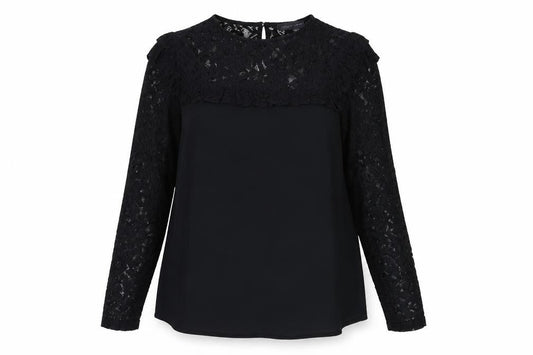 Marks & Spencer Womens Black Polyester Basic Blouse Size 12 Round Neck