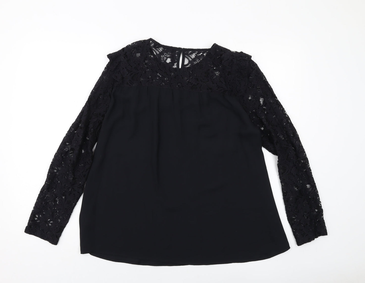Womens UK Size 12 Marks and Spencer Black Basic Blouse