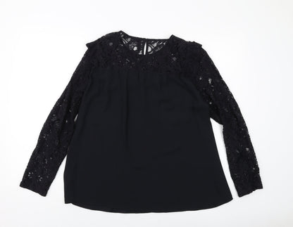 Womens UK Size 12 Marks and Spencer Black Basic Blouse