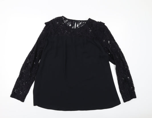 Womens UK Size 12 Marks and Spencer Black Basic Blouse