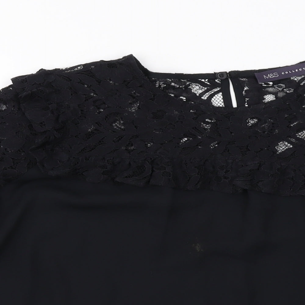 Womens UK Size 12 Marks and Spencer Black Basic Blouse