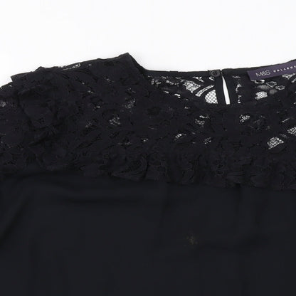 Womens UK Size 12 Marks and Spencer Black Basic Blouse