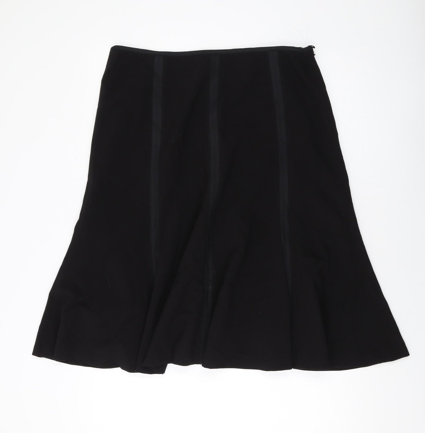 Bonmarche Womens Black Polyester A-Line Skirt Size 16 Zip