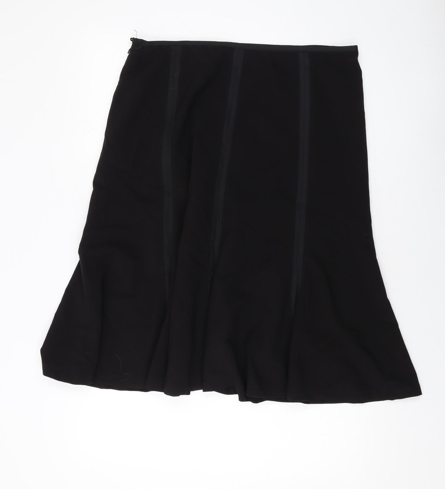 Bonmarche Womens Black Polyester A-Line Skirt Size 16 Zip