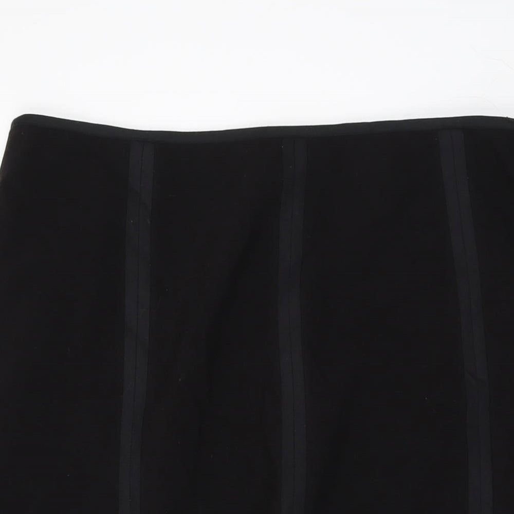 Bonmarche Womens Black Polyester A-Line Skirt Size 16 Zip